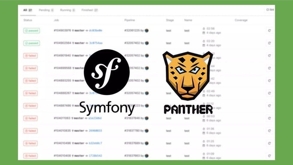 Symfony Panther tests automatisés de navigateur